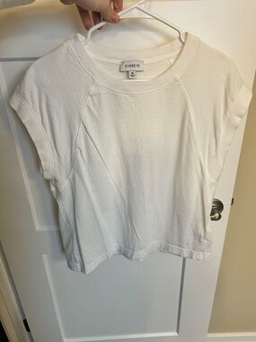 Evereve White Cap Sleeve Boxy Tank